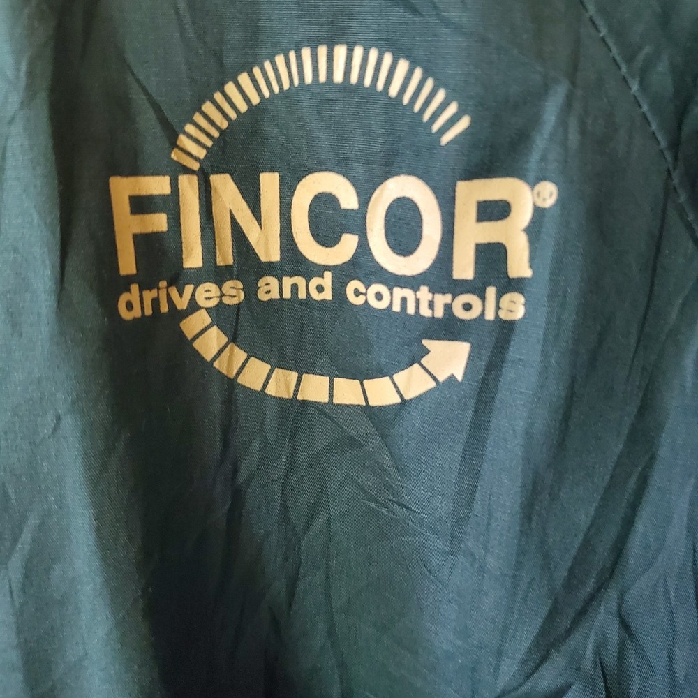 Vintage 90s Four Seasons Teal Windbreaker Fincor Drives and Controls Jacket - Picture 6 of 7